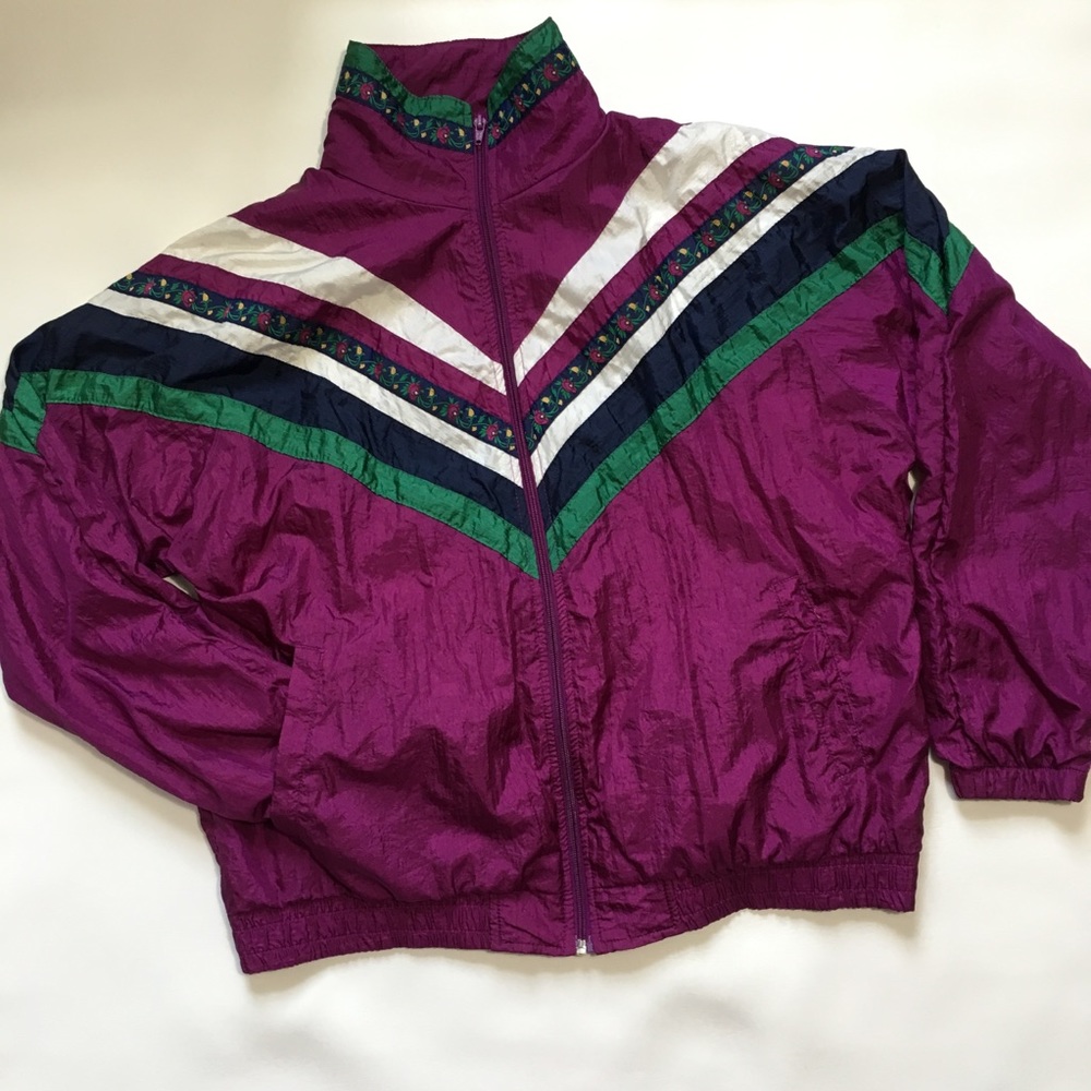 Vtg Jogging Tracksuit Jacket Windbreaker L XL
